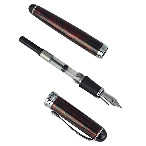 Image of Jinhao Fountain Pen Silver Trim Medium Nib X750 (Lava Red)