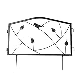 HYQW Dekoratives Gartenzaun, 4 Packung Beschichtete Metallzähne Rostbesische Blütenbettdraht -Barrierebarriere Zaun Für Terrasse Garten,Black