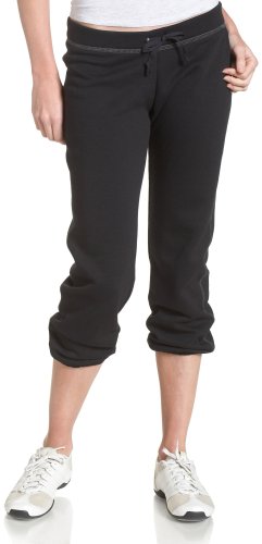 Soffe Juniors Fleece Roll Up Capri, Black, Large