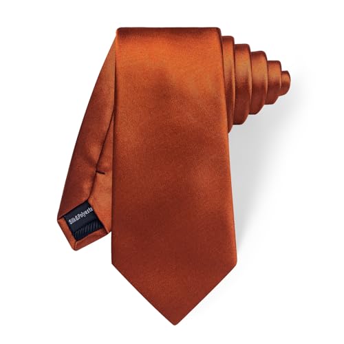 Image of YourTies Skinny Ties for Men Satin 2.4 inch Slim Necktie with Pocket Square Tie Clip Set Solid Color Wedding Party Business