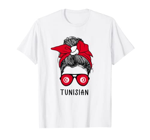 Tunisian Girl Tunisian Heritage Tunisia Flag Maglietta