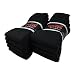 noKKser 10 Paar Tennissocken Sportsocken Arbeitssocken Herren & Damen Socken Baumwolle Weiß Grau Schwarz (43-46, Schwarz)
