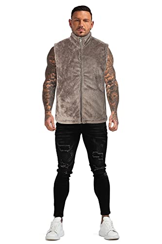 Gingtto Men's Outdoor Recreation Vests Zipper Winter Mens Sherpa Fleece Vest With Pockets Camel Brown Xl #TOP4