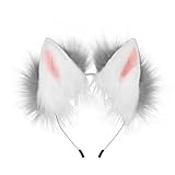 QinRuan Fox Cat Long Fur Ears Hair Headwear Wolf Animal Anime Halloween Cosplay Costume