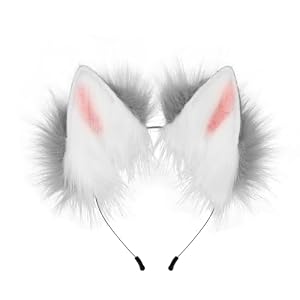 QinRuan Q-814-Gray Fell Katzenohren Haarreif