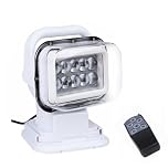 Boat Spotlights, Marine Searchlight, White 50W Marine Wireless LED Remote Control Search Light 12V 24V Vehicle 360 Degree Rotary SUV Roof Lamp Spotlight Navigation Light for Truck Off-Road 4X4 Boat