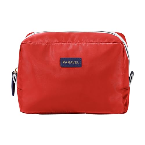 Paravel Toiletry Bag | Made with Recycled Negative Nylon Material | Everyday Travel Toiletry Bag | Bebop Red2
