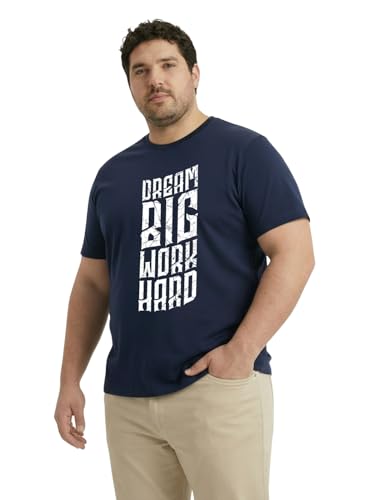 Image of Toodlegram Cotton Printed T-Shirt for Plus Size Men Round Neck Casual