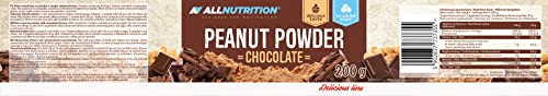 ALLNUTRITION Peanut Powder - Erdnussbutter ohne Zucker - Vegane Peanut Butter mit 50% Protein - Kalorienarme Lebensmittel - Erdnüsse Ungesalzen ohne Palmöl - Keto Süßigkeiten - 200g Chocolate