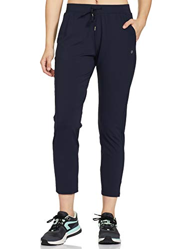 Image of Enamor Mid Rise 7 /8th Length Drawstring Closure Travel Pants for Women - Relaxed Fit, Quick Dry, Antimicrobial - E068