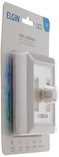 Mini Luminária À Pilha Botton Led Dimmer 3w 6500k Portátil, Imã, Leve Elgin