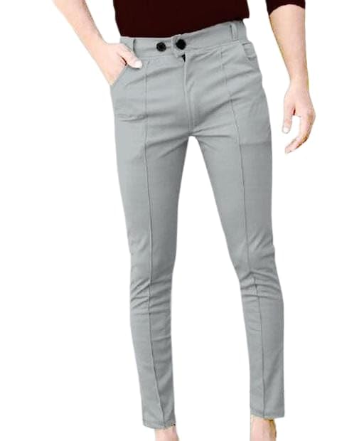 Men's Solid Regular Fit Trouser | Full Length Comfortable Pants-image-32