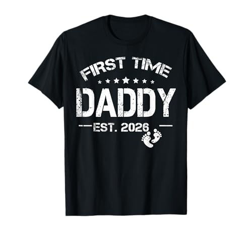 First Time Daddy New Dad Est 2026 Shirt Fathers Day T-Shirt