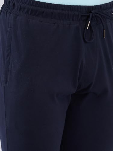 Image of SleepZ by Raymond Men Regular Fit Solid Pattern Pure Cotton Flat Front Trackpant