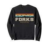 Forks Vintage Mountains Hiking Camping Washington Retro Sweatshirt