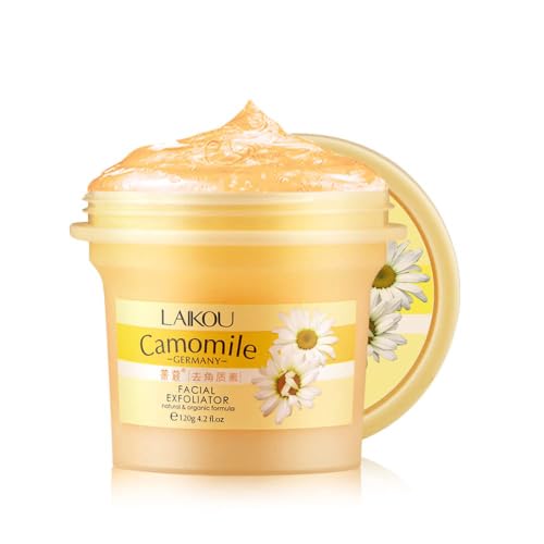 BEUKING Camomile Face Exfoliator Gel Scrub, Body & Facial Gel, Deep Clean Pores, Gentle Tender Skin Rubbing Mud, Hydrating Exfoliating Daily Body Wash, Skincare for Men and Women Softens Skin