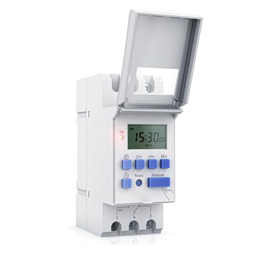 Bearware - Interruptor eléctrico - Temporizador Digital para Carril DIN en Cuadros de distribución - 16A/3650W - Pantalla LCD - 28 programas - 15 configuraciones de días - Modo Manual - Color Blanco
