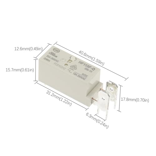 Relé de potencia HF115F-Q 048-1H interruptor electromecánico 18 A 5 V CC 2