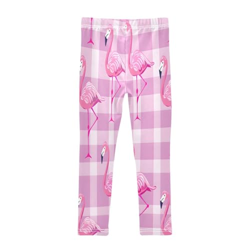 Bolaz Toddler Girls Leggings Printed Yoga Pants Leggings Pink Flamingo Pink Stripe for Kids2