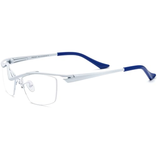Image of FONEX Pure Titanium Glasses Frame Men Semi Rimless Square Eyeglasses Eyewear DTX416