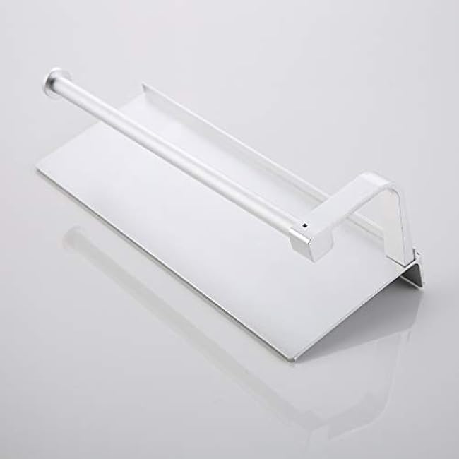 Paper Towel Holder with Shelf,Wall Mount 2-in-1 for Kitchen Shower Bathroom Organizer Storage