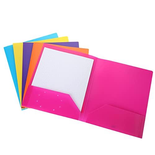 Mr. Pen- Plastic Folders With Pockets, 5 Pcs, Assorted Colors, Folders With Pockets, Heavy Duty Plastic Two Pocket Folders, Pocket Folders, Folders, 2 Pocket Plastic Folders, File Folders With Pockets #TOP7