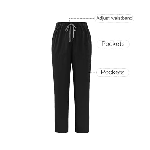 Cambkatl Straight Cargo Pants for Men - Lightweight Casual Workwear Stretch Pull-on Scrub_Pants with Pockets3