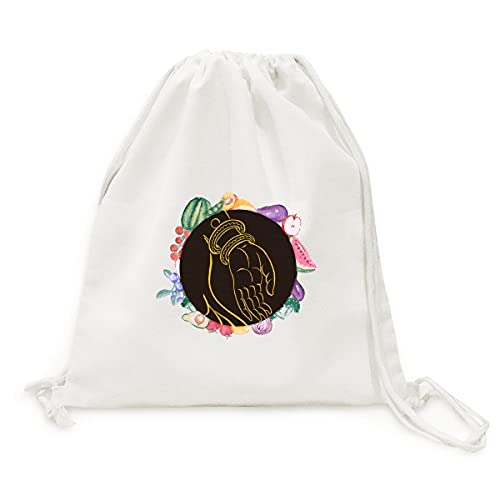 Idée cadeau bouddhisme sac pliable en tissu imprimé main jaune noir