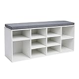 MU Shoe Cabinet Storage Bench with Cushion, Entryway Shoes Organizer with Storage Drawer for...