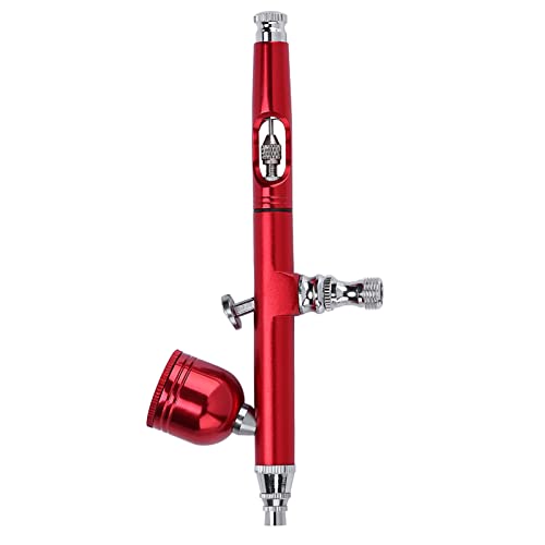 Image of Zerone Airbrush Cake Decorating System, Gravity Feed Airbrush Gun Makeup Spary Gun with Dropper and Wrench 0.3mm Needle Air Brush for Nail Temporary Tattoo (Red)