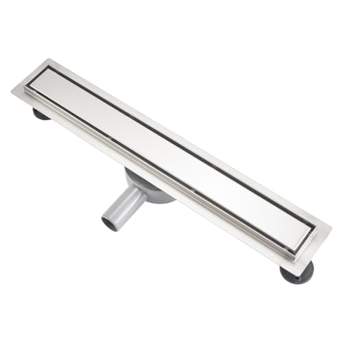 GY Bath Afvoergoot met sifon, draaibaar 360 graden, 60 cm, afvoergoot voor douche, vloer betegelbaar, paneel 2-in-1, met deodorant en haarfilter, sifon van roestvrij staal