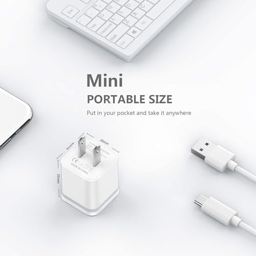USB Charger Block, 5-Pack Wall Plugs Outlet Charging Adapter Cube Dual Port | USB Wall Charger, 5-Pack 2.1A/5V Dual Port USB Cube Power Adapter Charger Plug Charging Block for iPhone Xs/XR/X, 8/7/6 Plus - image 5