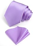 Landisun Men Tie Set Solid Necktie Pocket Square Hankerchief Set 3.15