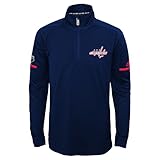 Outerstuff NHL Boys Youth Long Sleeve Quarter Zip Jacket - Washington Capitals, Large (14-16)