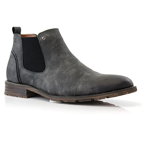 Image of Ferro Aldo Men's Chelsea Boots | Pull-On Ankle Boot in Plain Toe, Cap Toe & Wingtip Brogue Styles | For Casual, Dress, Work & Formal Events