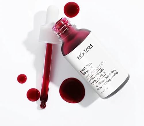 AHA 30% + BHA 2% Peeling Solution, AHA 30% BHA 2% Peeling Solution AHA Mask Red Peel AHA BHA Peeling Solution AHA BHA Peeling Solution Peel Mask Skin Care Product for Dark Skin 1floz
