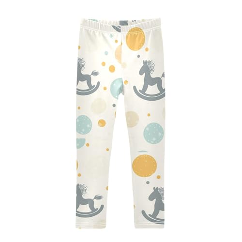 ZZKKO Girls Leggings Baby Rocking Horse Toddler Girls Clothes Leggings for Girls Toddler Girls Leggings 3-4T