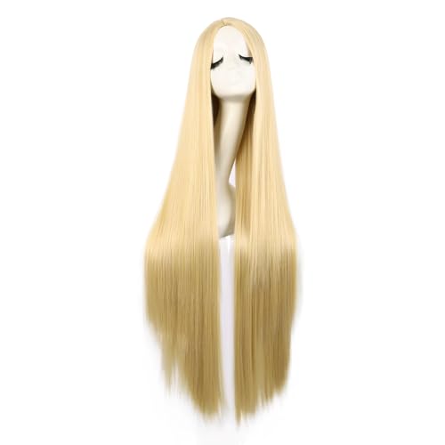 MapofBeauty 40 Inch/100 cm Fashion Straight Long Costume Anime Cosplay Anime Wig (Mixed Golden)