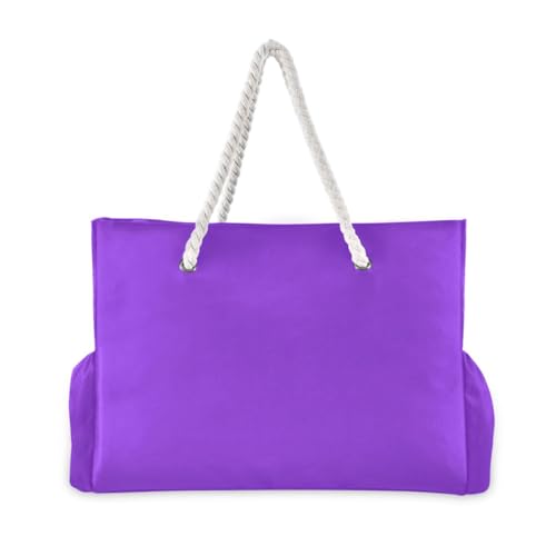 Blue Violet Solid Color Pure Plain Sandproof waterproof beach bag with zipper womens tote bags Good for Travel Pool Swim Beach Vacation Necessities2