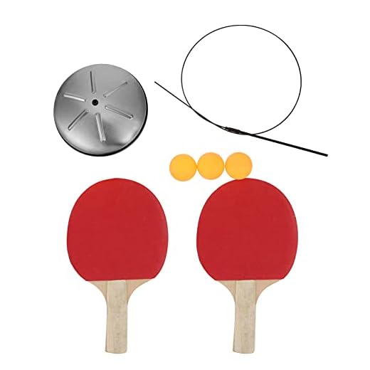 SOIMISS 1 Conjunto Treinador De Tênis De Mesa Jogo De Pong Raquetes De Tênis De Mesa Robô De Treinamento De Tênis De Mesa Conjunto De Treinamento Elasticidade De Madeira Individual