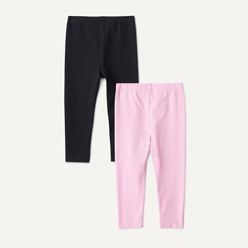 Image of Amazon Essentials Girls' Cotton Stretch Leggings, Multipacks