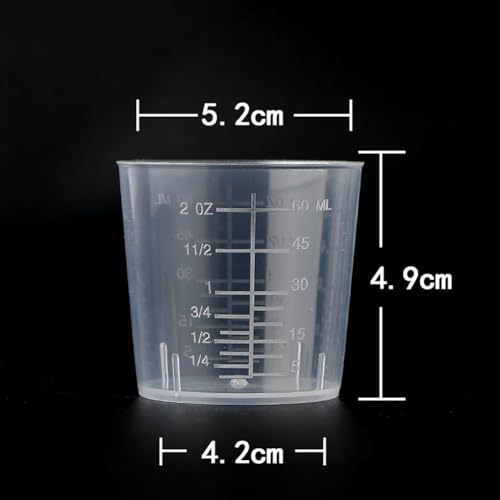30 Pcs 60ml Vasos de Medición Plásticos Transparentes miniatura 2