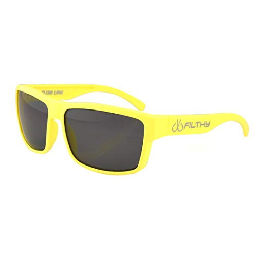 Filthy Anglers Ames Fishing Sunglasses Neon Yellow Frame and Smoked Polarized Lenses