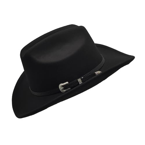 Kids Cowboy Hat for Girls Boys Western Cowgirl Hat with Buckle Belt Unisex Wide Brim Fedora Hat Dress Up Costume4