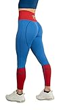 DC Comics Superman Leggings for Women Seamless Scrunch Legging Gym Yoga Running Active Fitness by MAXXIM Superman X-Large
