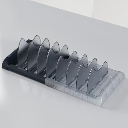 Range-couvercle extensible pour optimiser les tiroirs et placards de cuisine - 8