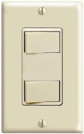 Leviton 15 Amp, 120 Volt, Individual, Decora Dual Rocker Switch, Ivory ...