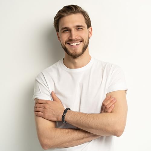 Gifts for Men Infinity Leather Bracelet for Dad New Daddy Husband Boyfriend Son Grandson Brother Nephew Uncle Brown Braided Engraved Leather Jewelry Gifts for Fathers Day Birthday Christmas4