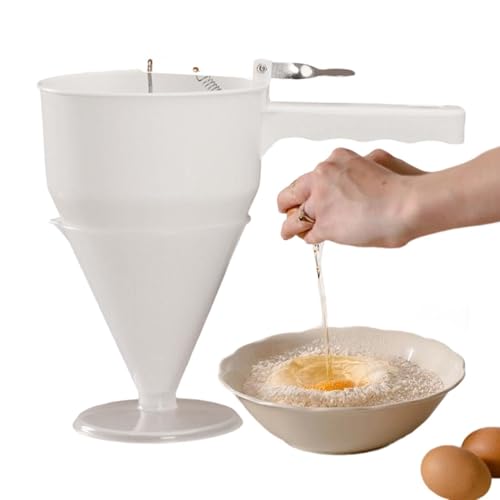 Dispensador de para Pancakes | 1200 ml Embudo con Base para Magdalenas | Vertedor de para Tortitas - Para Preparar Galletas y Muffins, Horneado Festivo, Cocina, Desayuno y Postre Dispensador de para Pancakes | 1200 ml Embudo con Base para Magdalenas | Vertedor de para Tortitas - Para Preparar Galletas y Muffins, Horneado Festivo, Cocina, Desayuno y Postre
