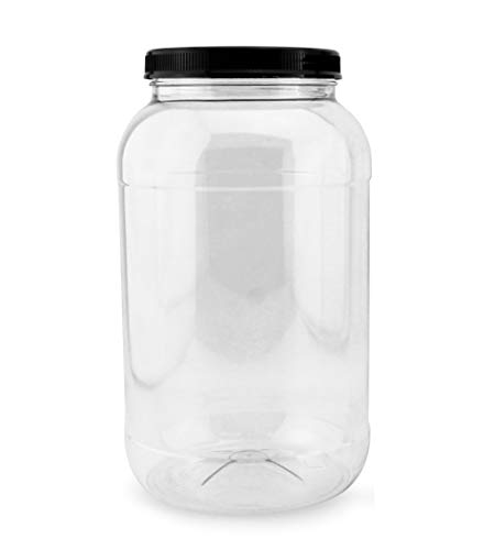 Cornucopia Gallon Plastic Jars 2 Pack Clear Round Containers With Black Ribbed Lids Bpa Free 4 Quart Large Size Buy Online In China At Desertcart Productid 150862408